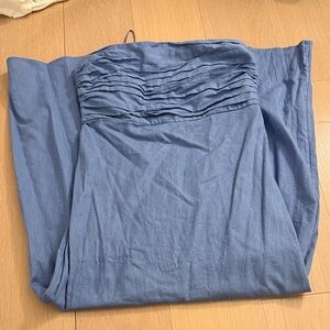 Abercrombie & Fitch Blue Linen Blend Maxi Dress